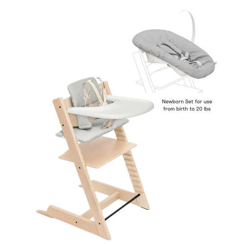 Tripp Trapp High Chair 2 + Cushion, Tray & Newborn Set Bundle