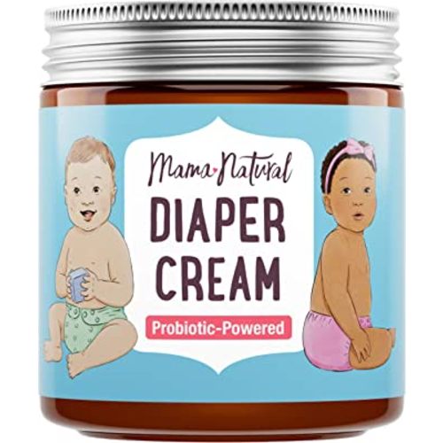 Mama Natural Diaper Rash Cream For Baby (4 Oz) - Probiotic Powered with 100% Organic Calendula, Coconut Oil & Zinc | Healing Ointment & Extreme Diaper Rash Treatment Baby Butt Cream