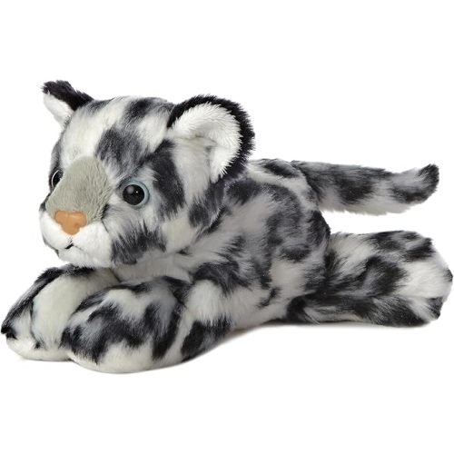 Aurora® Adorable Mini Flopsie™ Snow Leopard Stuffed Animal - Mini Companions Ready for Playful Adventures - for Kids All Ages, Toddlers, Adults, and Families - Gray 8 Inches