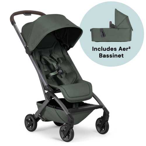 Joolz Aer2 Lightweight Compact Stroller + Bassinet Bundle - Forest Green