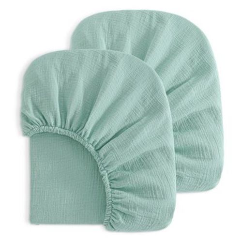 2 Pack Cotton Crib Sheets, Double-Layer Soft Fitted Sheets for Crib & Toddler Mattresses - NTBAY