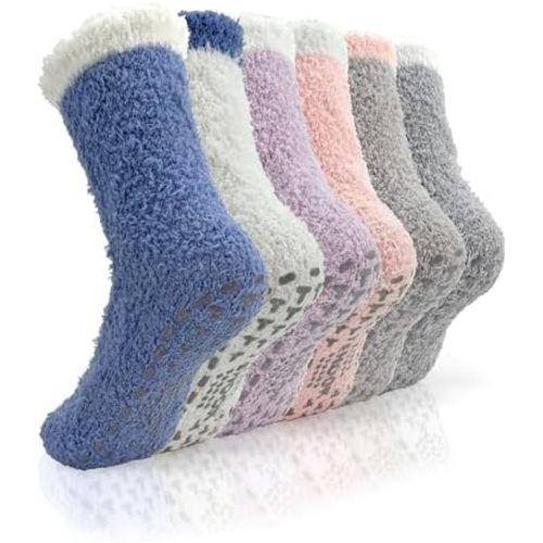 TEHOOK Warm & Cozy Gifts for Women, Fluffy Fuzzy Plush Sleeping Slipper Socks - Soft Warm Fabric