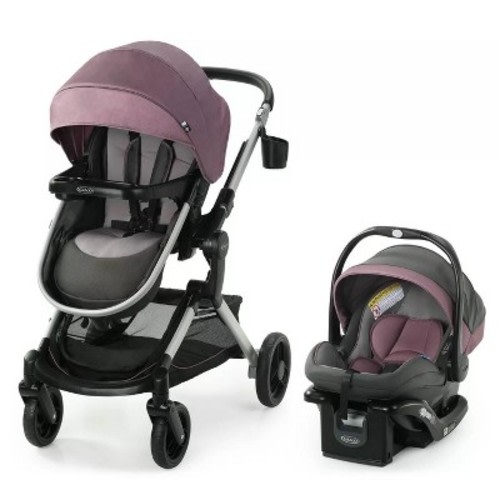 Graco Modes Nest Travel System - Norah: Bassinet Reclining Seat, One-Hand Fold, Forward or Rear Facing, Aluminum Frame