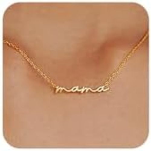 Moodear Mothers Day Gifts Mama Pendant Necklaces for Women - Dainty Small 18K Gold Plated Mom Necklace Non Tarnish Gift for Mom,New Mom Trendy