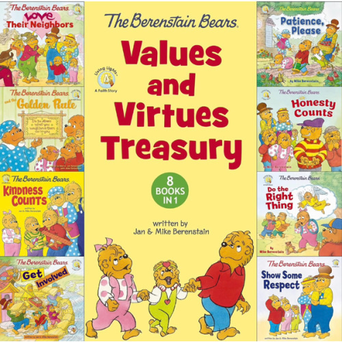 The Berenstain Bears Values and Virtues Treasury: 8 Books in 1 (Berenstain Bears/Living Lights: A Faith Story)