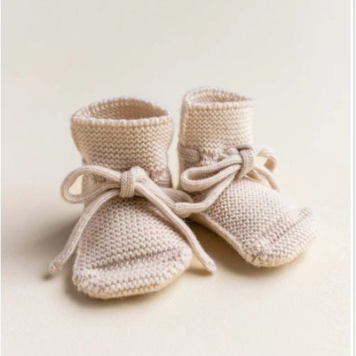 Knit Booties - cream  Hvid