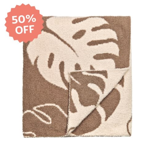 Mocha Monstera Little Bliss Blanket