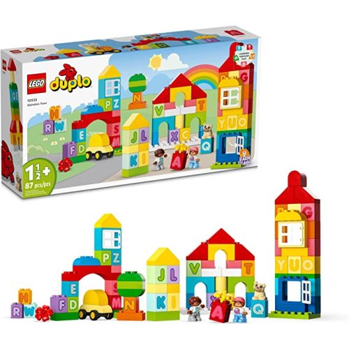 LEGO DUPLO Classic Alphabet Town 10935, Educational Early Learning Toys for Babies & Toddlers Ages +18 Months, Learn Colors, Letters and Shapes with Large Bricks