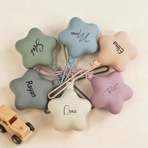 Personalized Star Silicone Pacifier Pouch, Baby Shower Gift