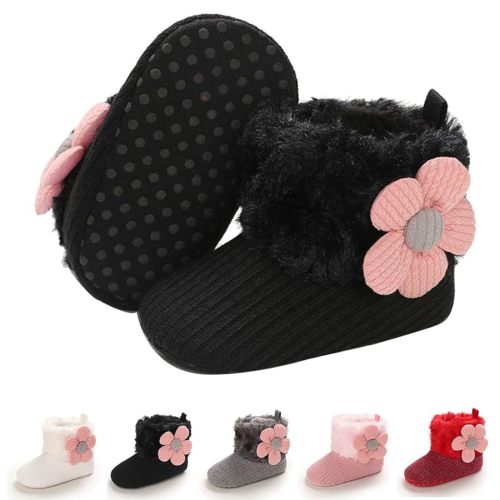 E-FAK Baby Boy Girl Boots Newborn Shoes Winter Snow Bowknot Anti-Slip Soft Sole Warm Infant Toddler Prewalker Booties