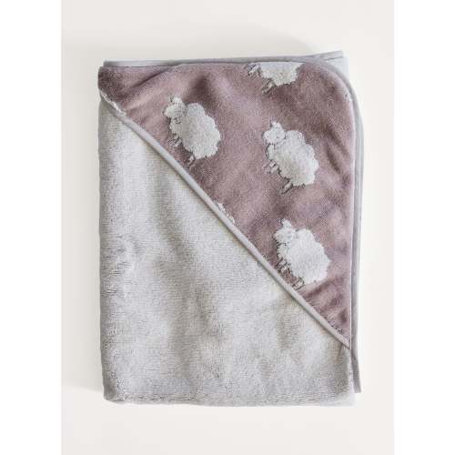 Hooded Bath Towel - Sweet Sheep Jacquard