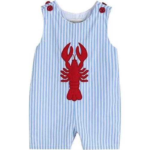 Lil cactus Blue Striped Crawfish Shortalls