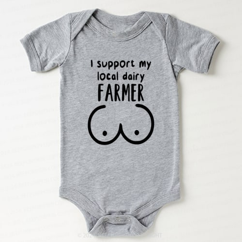 I Support My Local Dairy Bodysuit For Baby 7