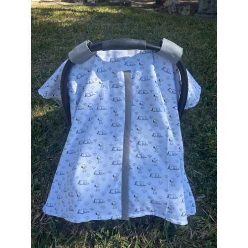 Snoopy Car Seat Canopy | Handmade Minky Baby Cover