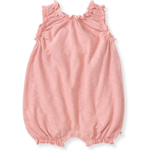 Burt's Bees Baby Baby Girls Romper - 100% Organic Cotton, One-Piece Shortall Girl Outfit for Sizes Newborn to 24 Months