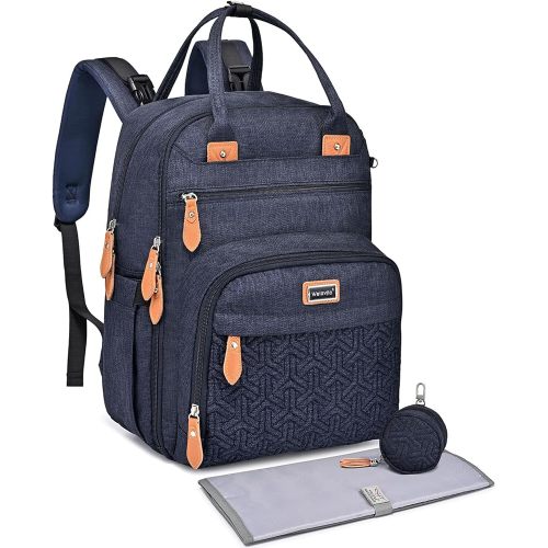 Sac à dos à langer unisexe avec matelas à langer, poches isothermes