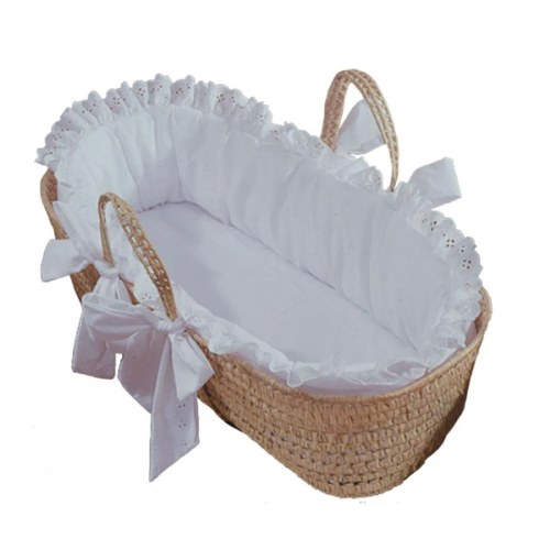 Traditional Eyelet Baby Moses Basket
