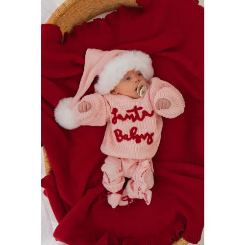 Santa Baby Pink Christmas Knit Jumper | Little & Fern – Little and Fern
