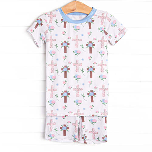 Up From the Grave Garden Bamboo Pajama Short Set, Blue – Stitchy Fish