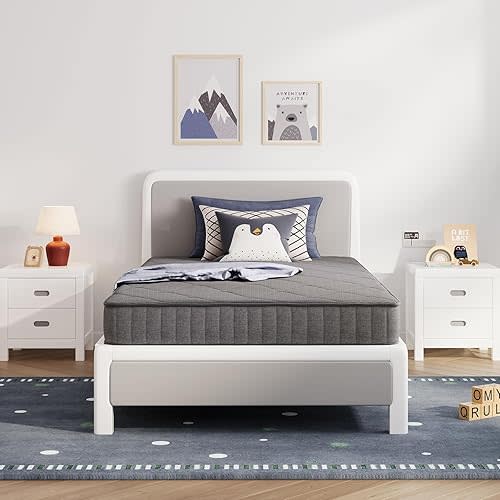 Avenco Twin Mattress, 6 Inch Twin Size Mattress in a Box for Kids, Medium Firm Hybrid Mattresses with Bonnell Spring and Gel Memory Foam for Cool Night Sleep & Pressure Relief, CertiPUR-US Certified