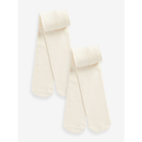 Cream Baby Tights 2 Pack (0mths-2yrs)