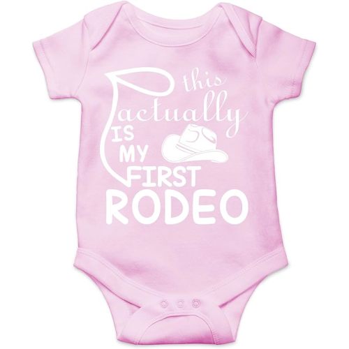 AW Fashions This Is Actually My First Rodeo Baby Bodysuit Adorable Newborn Girl Boy Clothes Newborn Romper
