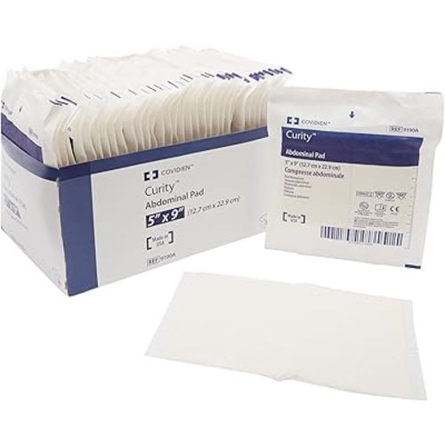 Covidien 9190A Curity Abdominal Pads, Sterile, 5" x 9" (Pack of 36)