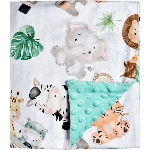 Baby Blanket Super Soft Minky Blanket Cute Animal Blanket with Dotted Backing for Newborns Nursery Stroller Receiving Toddlers Crib Bedding for Boy or Girl(30 x 40 Inch) (Animal)