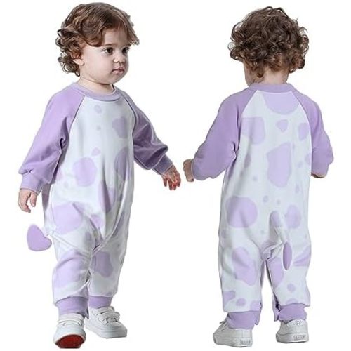 TONWHAR Toddler Baby Long Sleeve Romper Boys Girls Cartoon Onesie Jumpsuit with 3D Animal Tail