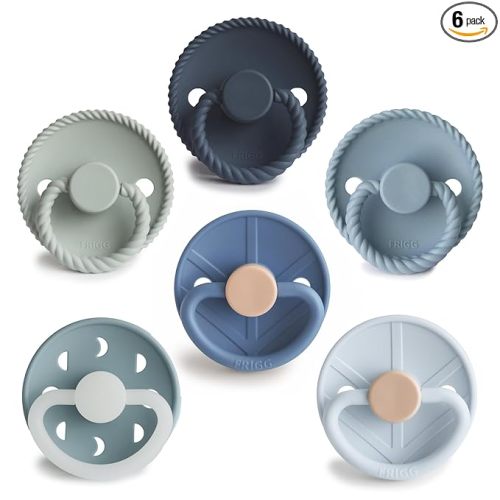FRIGG SilkySoft Silicone Baby Pacifier 6-Pack Endless Sea | Made in Denmark | BPA-Free (6-18 Months)