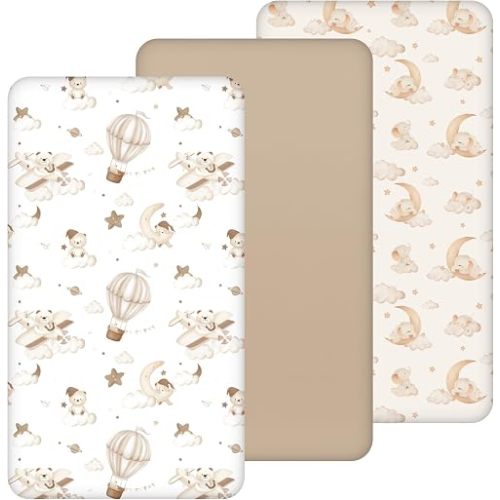 Baby Crib Sheets Fitted 3 Pack 28x52 Inch Crib Mattress Cover
