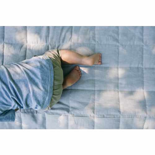 Organic Play mat filled HEMP Fiber in non-dyed linen fabric Nursery Baby Blanket Blanky padded