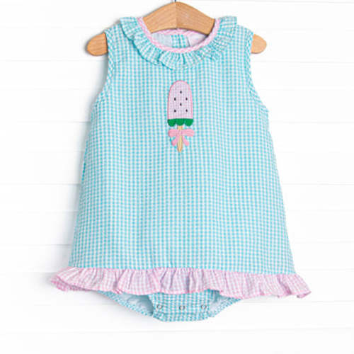 Watermelon Pop Applique Skirted Bubble, Mint – Stitchy Fish