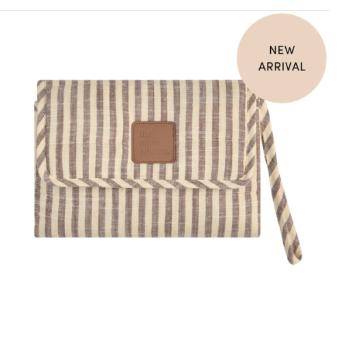 Lemon Sorbet Stripe Linen Change Mat