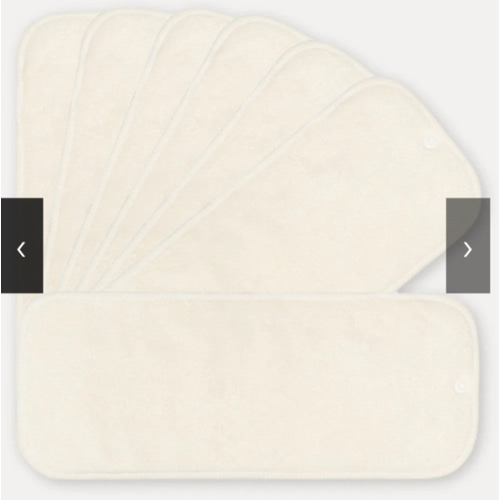 7 Pack Bamboo Inserts with Button Snaps