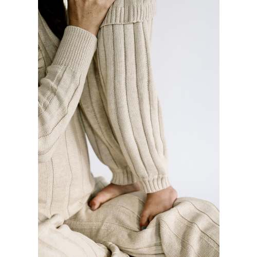 Children’s Wide Ribbed Knit Pant ‘Biscotti’ – Oat Co
