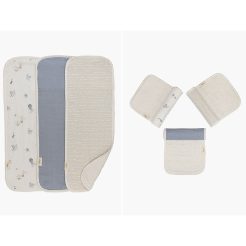 3-Pack Cotton Baby Burp Cloth Set