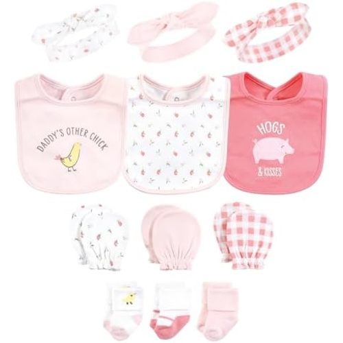 Hudson Baby Unisex Baby Caps Or Headbands, Bibs, Mittens and Socks 12pc Set