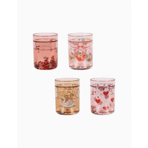 4-Pack Rose Multi Glitter Cups