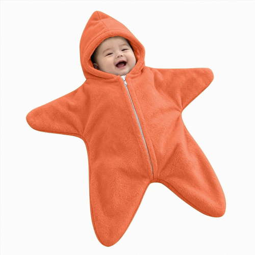 felwors Baby Starfish Onesie,Cozy Star Babies Swaddle Bag,Infant Soft Fleece One Piece Romper,Fall Winter Warm Outfits