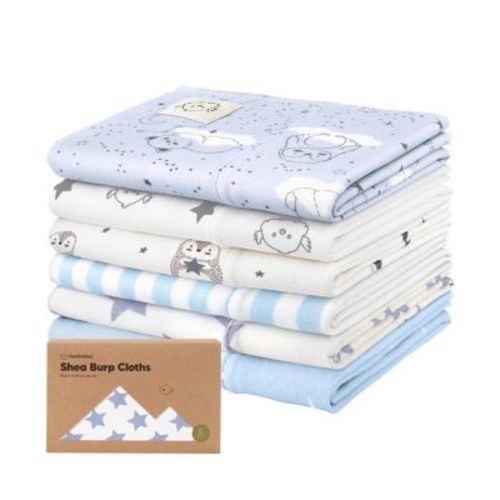 6pk Shea Baby Burp Cloths for Baby Boys and Girls, Burping Cloths for Babies, Newborn