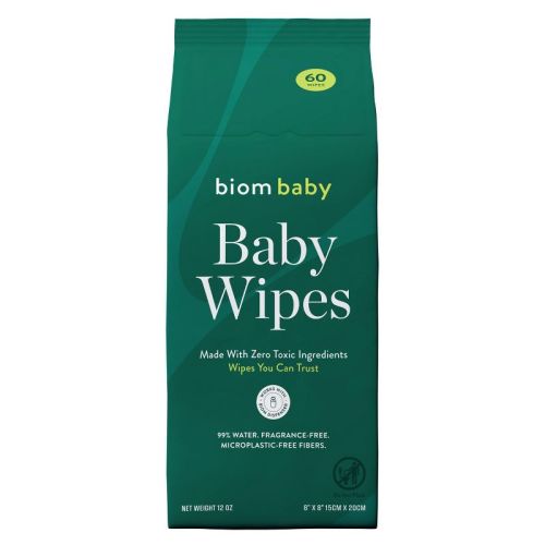Biom 99% Water Hypoallergenic Baby Wipes - Fragrance Free - 60ct: Alcohol-Free, Contains Aloe, Refill Pouch