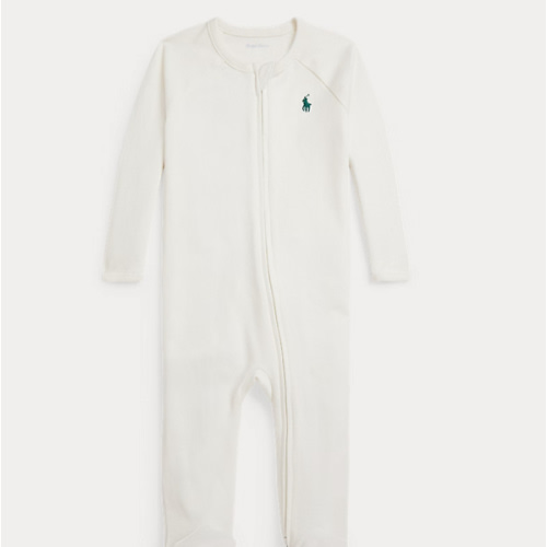 Ralph Lauren Cotton Interlock Footed Coverall