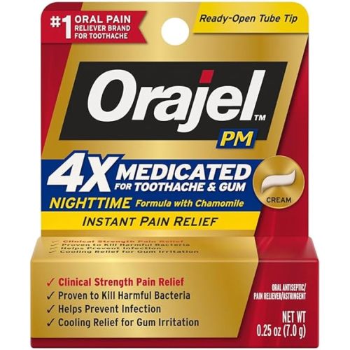 Orajel Maximum Strength Nighttime Toothache Pain Relief Cream - 0.25 Oz