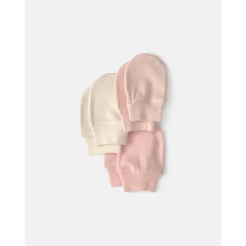 Baby Girl 3-Pack Mitts - Pink/Ivory | Carter's