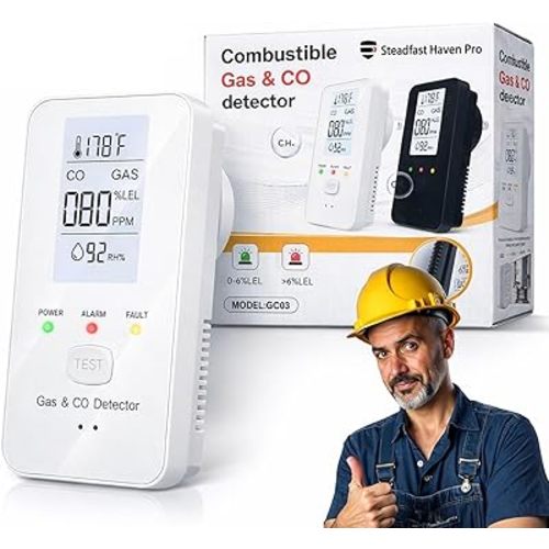 2026 New Steadfast Haven Pro Detector,4-in-1 Plug in Detector with HD Digital Display, for Home, Kitchens, Hotel (1Pc*White)