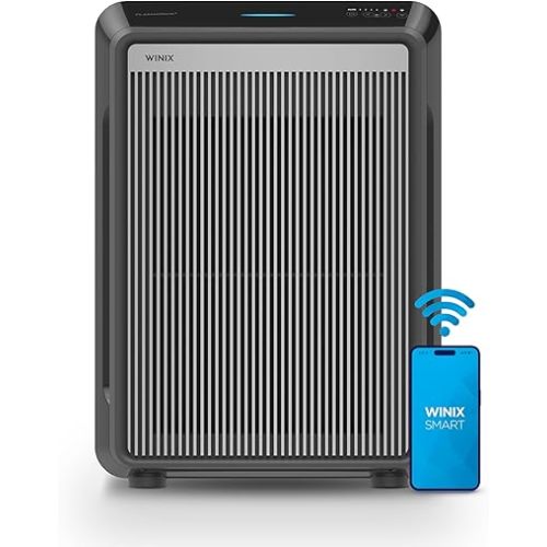 Winix 9800 4-Stage True Hepa Air Purifier with WiFi and PlasmaWave, 500 Sq Ft,Black,Large