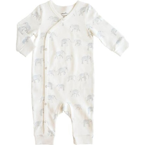 Elephant Print Cotton Romper, 0-3M