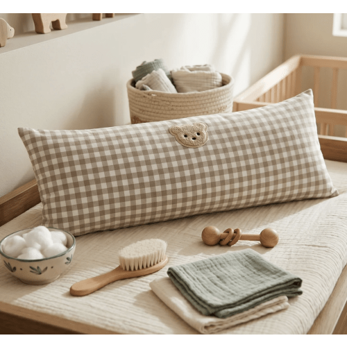 Little Manta Plaid Cotton Baby Pillow
