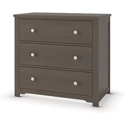 Child Craft Harmony 3-Drawer Dresser with Changing Table Topper, 38" W Nursery Dresser and Changing Station, Smooth Glides, Baby-Safe Finish, Dapper Gray